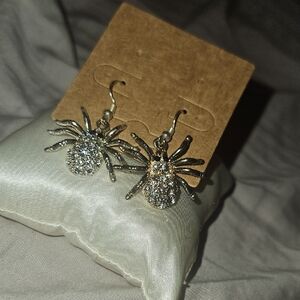 Silver Spider Earrings